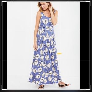 Floral tie-front maxi maternity dress - A Pea in the Pod - M